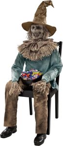 Spirit Halloween 4.5 Ft Scary Sitting Scarecrow Animatronic | Decorations | Animated | Pop-up Motion | Scarecrow Prop