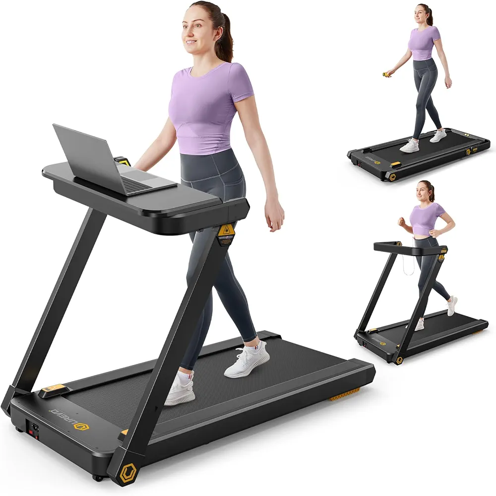 UREVO Treadmill with Desk, 3 in 1 Foldable Treadmill with Removable Desk